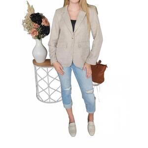 NEW ELINGS button open front blazer in khaki